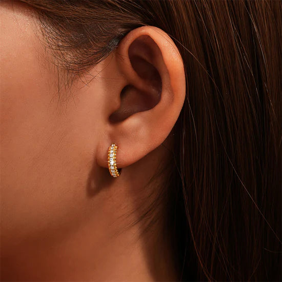 Hoop Earrings with Cubic Zirconia – Bennett