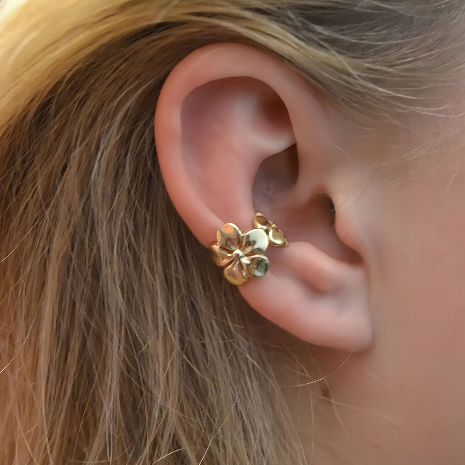 Plumeria Ear Cuff in Lightweight Design - Anne