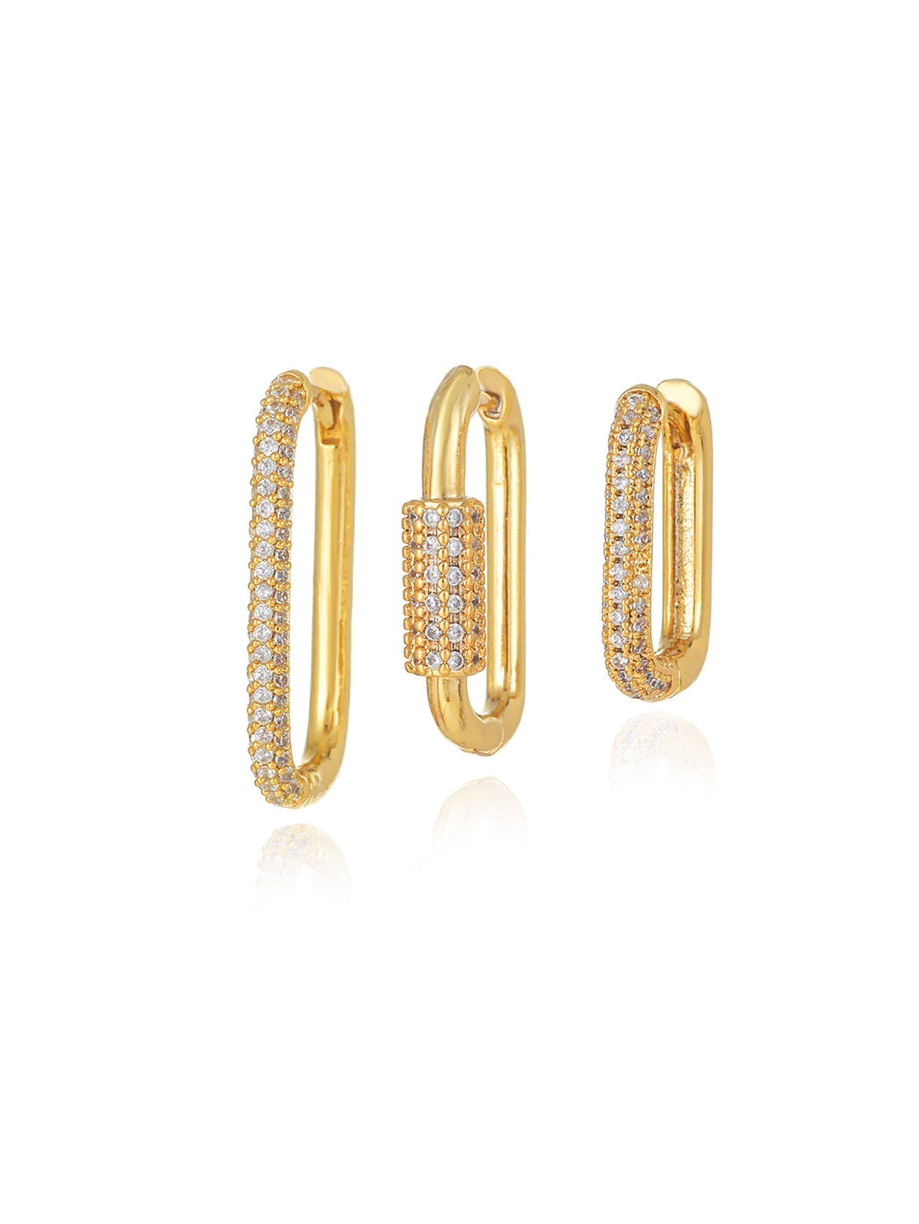Stunning Geometric Earring Set with Cubic Zirconia –Barbara