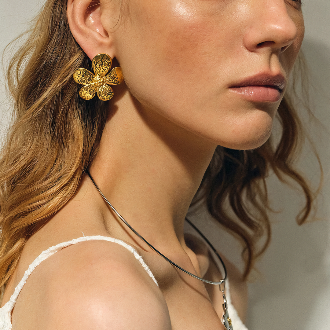 Flower Earrings with Waterproof Features - Bridget