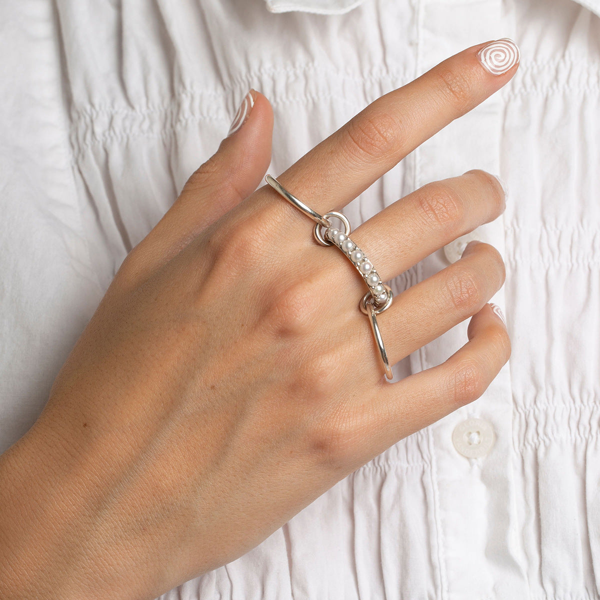 Gold Freshwater Pearl Stacked Ring – Albyn