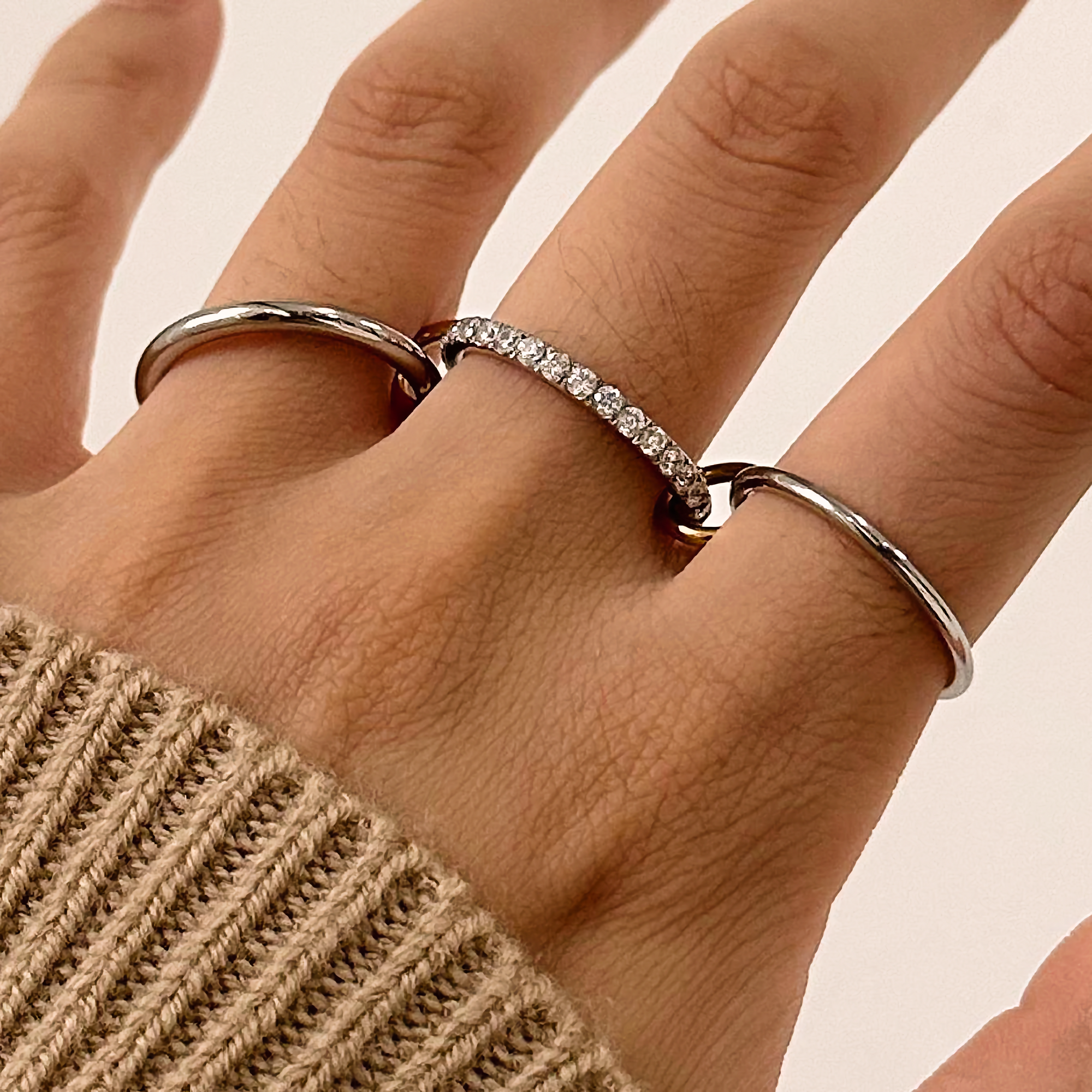 Stacked Diamond Ring with Ethically Sourced Simulants – Marion