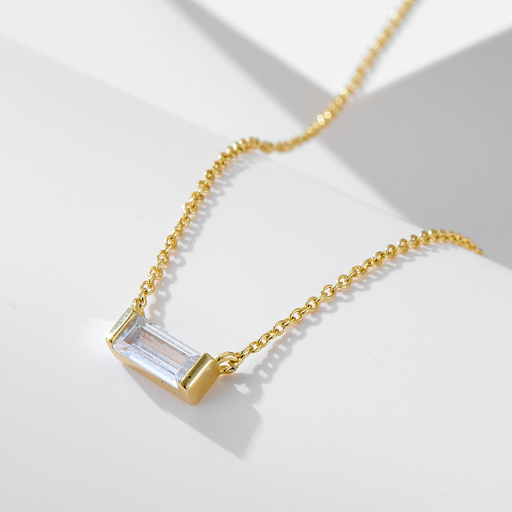 Birthstone Pendant Necklace with Simple Lucky Stone Design - Molyns