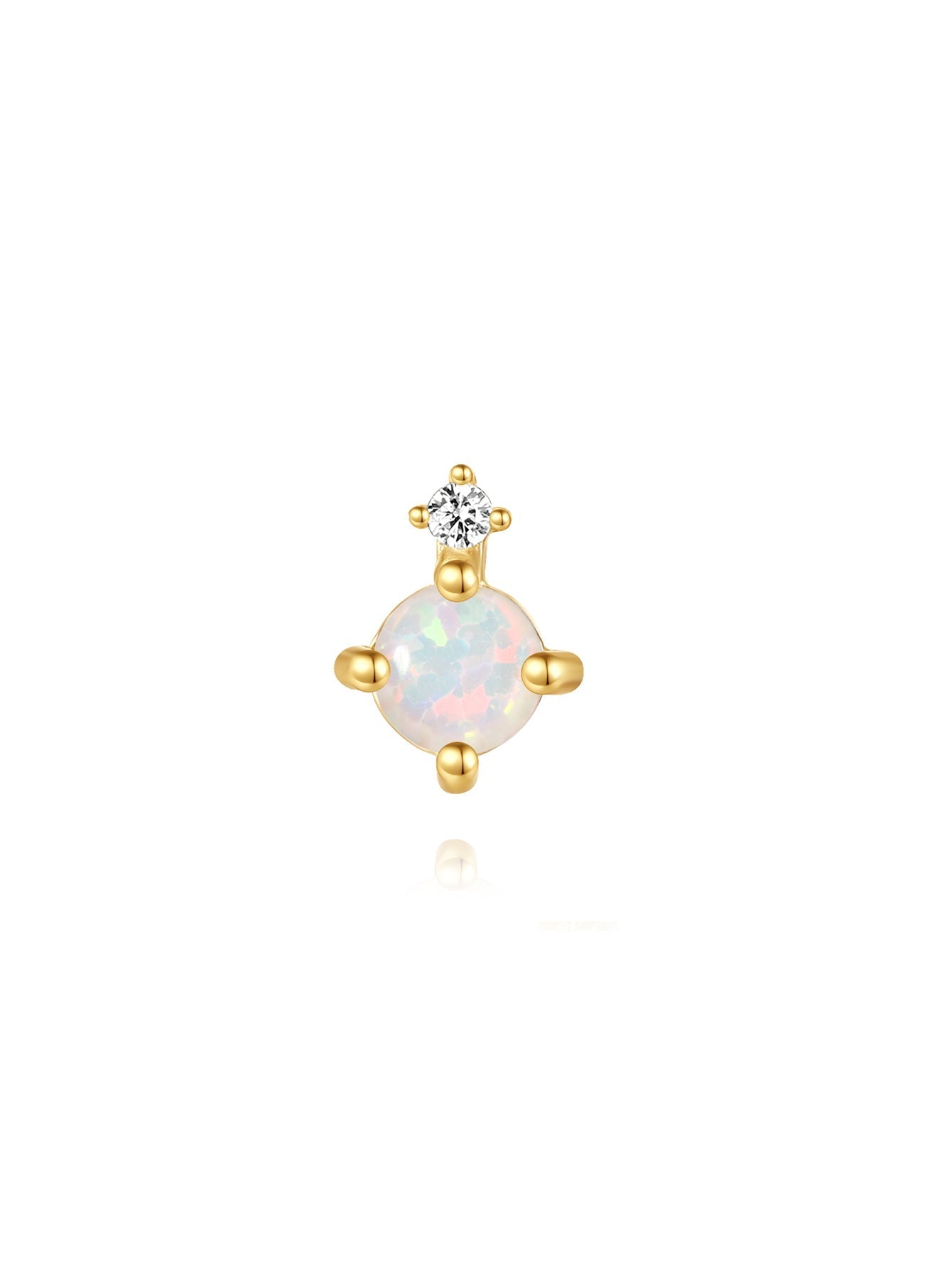Earring Set with Pink Oil Drop Design and  Cubic Zirconia - Myrna