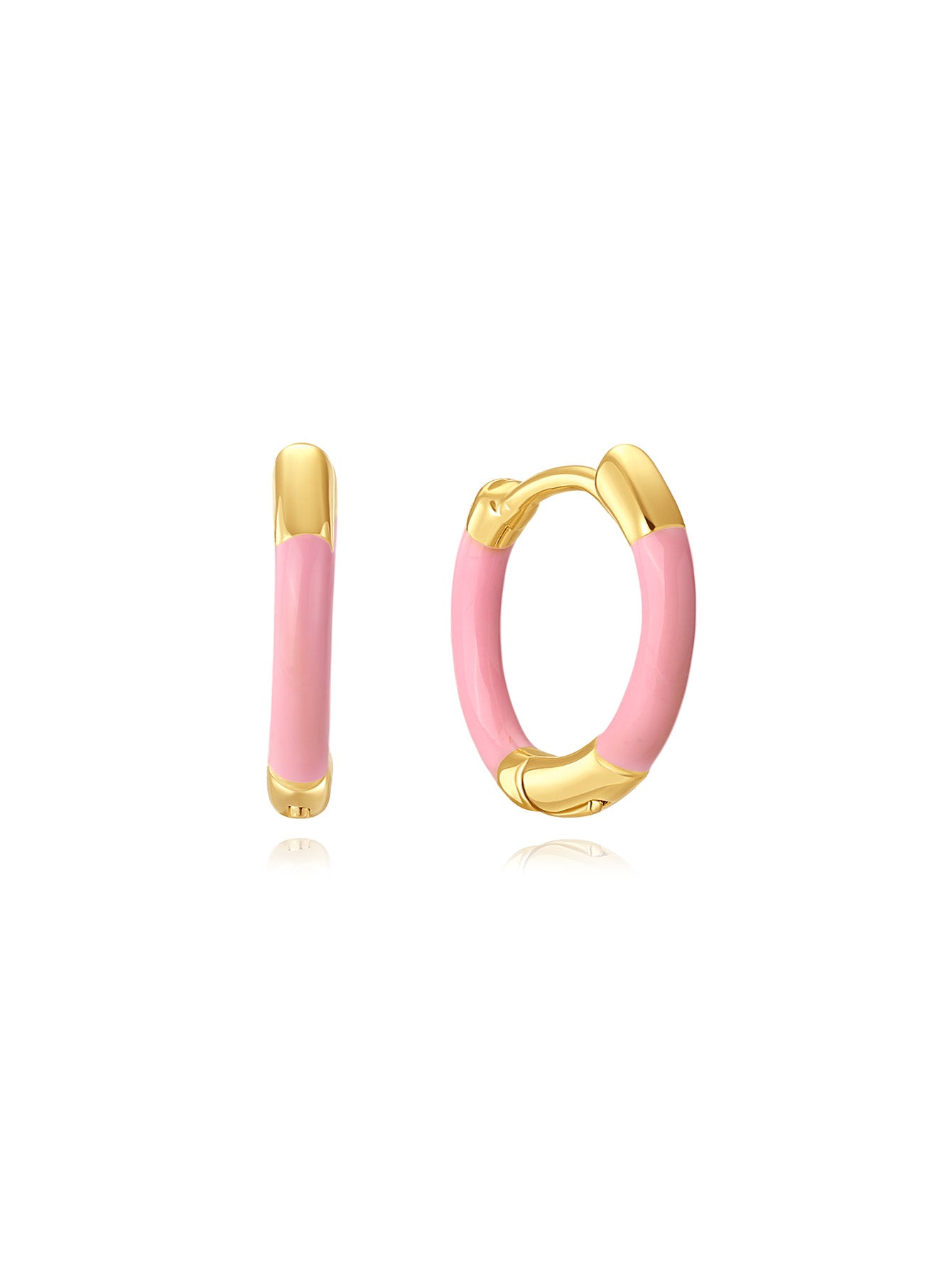 Earring Set with Pink Oil Drop Design and  Cubic Zirconia - Myrna