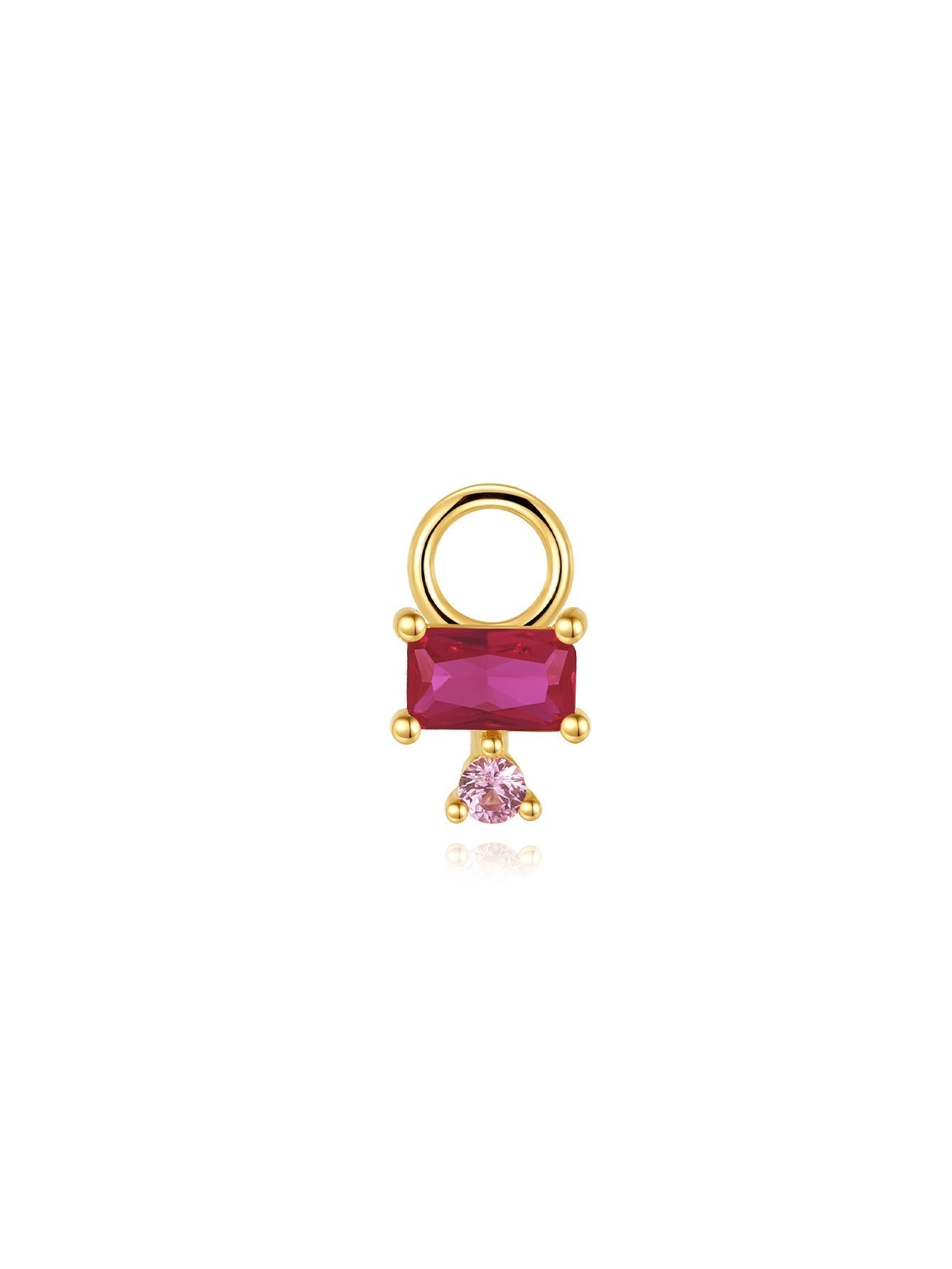 Earring Set with Pink Oil Drop Design and  Cubic Zirconia - Myrna