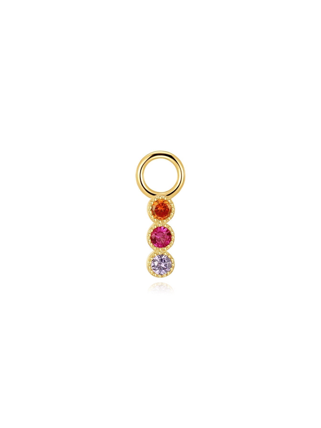 Earring Set with Pink Oil Drop Design and  Cubic Zirconia - Myrna