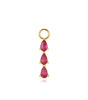 Earring Set with Pink Oil Drop Design and  Cubic Zirconia - Myrna