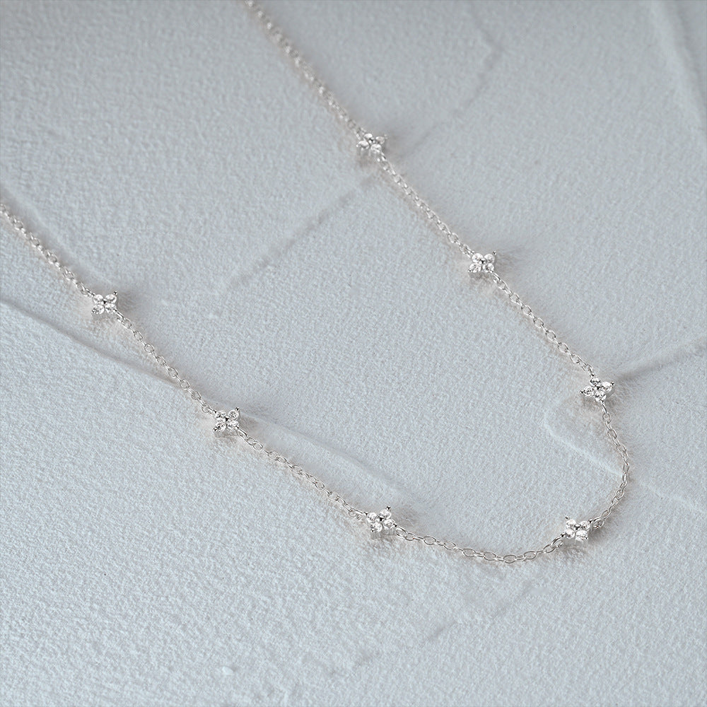Floral Adjustable Length Necklace with Cubic Zirconia – Tyndall