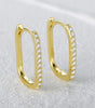 Hoop Earrings with Cubic Zirconia and Rhodium Finished – Diana