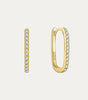 Hoop Earrings with Cubic Zirconia and Rhodium Finished – Diana