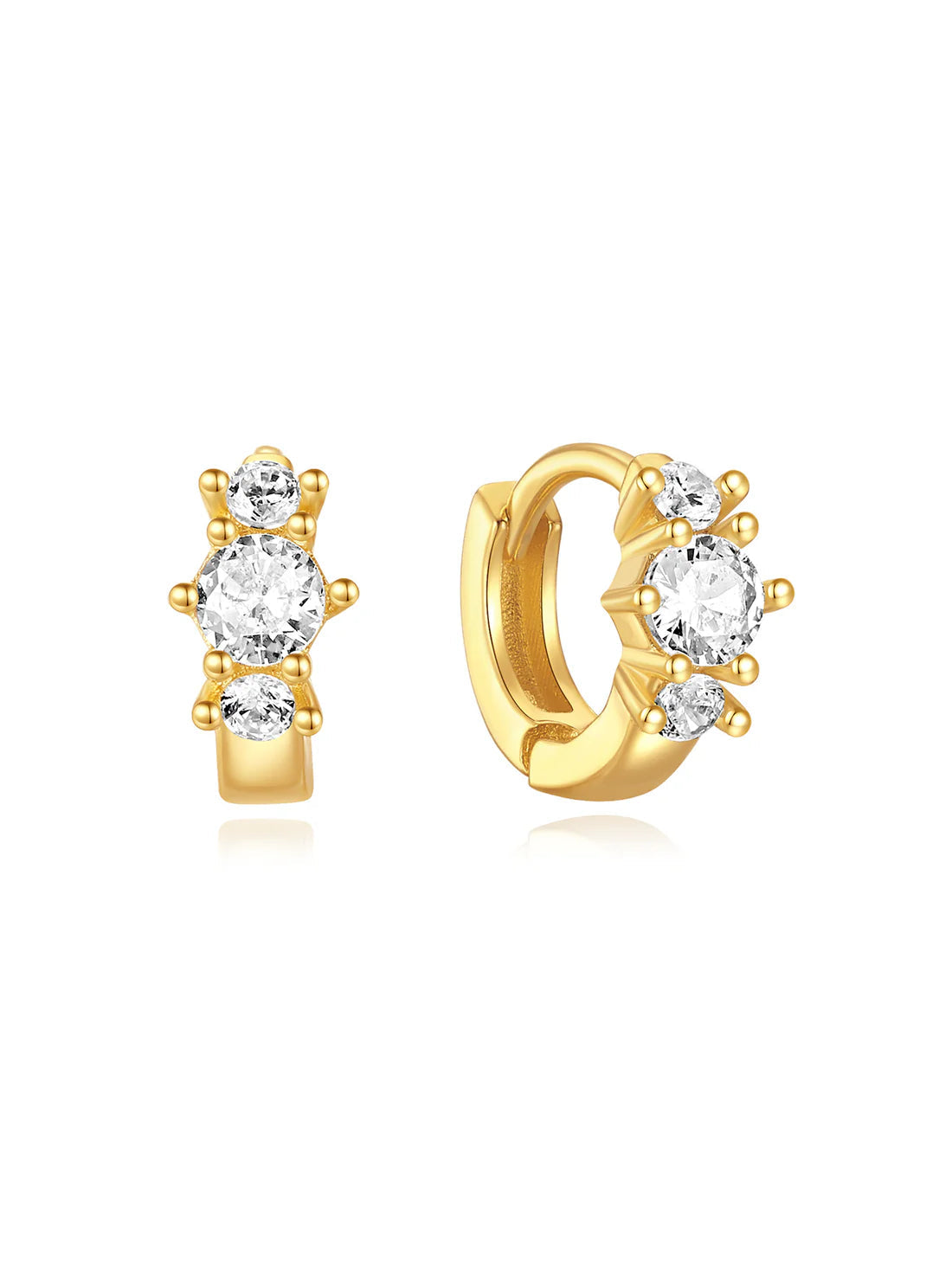 Huggie Hoop Earring with Cubic Zirconia – Rebecka