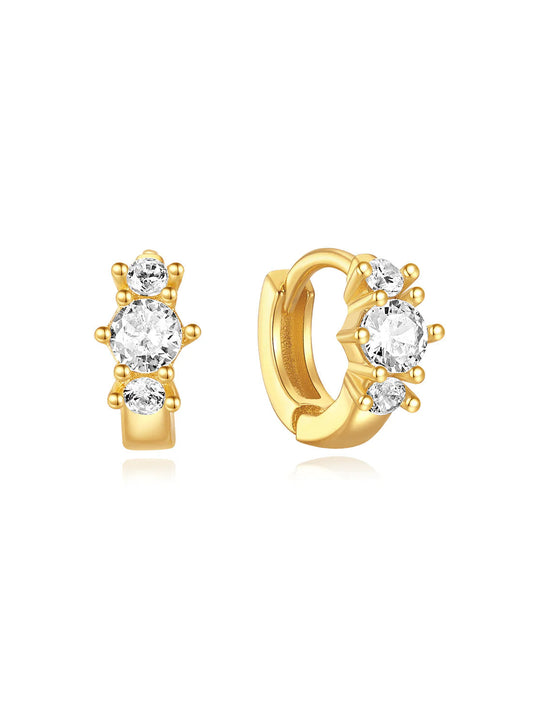Huggie Hoop Earring with Cubic Zirconia – Rebecka
