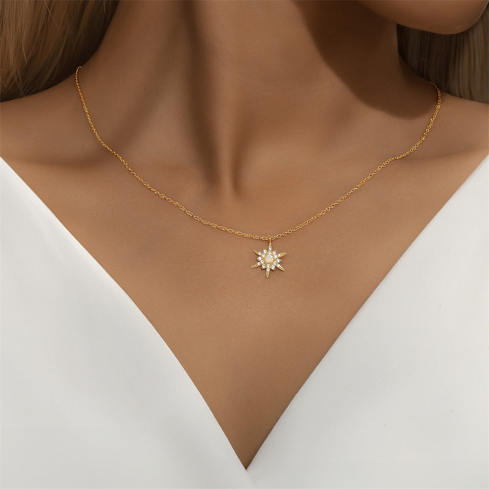 Opal Sunflower Gold Necklace  – Christabell