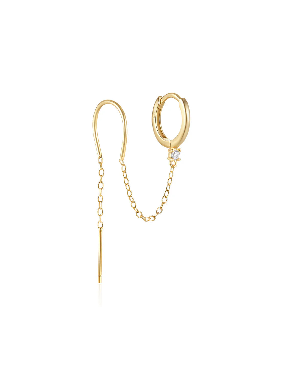 Threader Hoop Earrings with Ultra Shine Cubic Zirconia – Grisselle