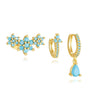 Turquoise Flower Drop Hoop Earrings – Luna