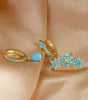 Turquoise Flower Drop Hoop Earrings – Luna