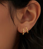 Twist Hoop Earrings with Cubic Zirconia – Bowcer