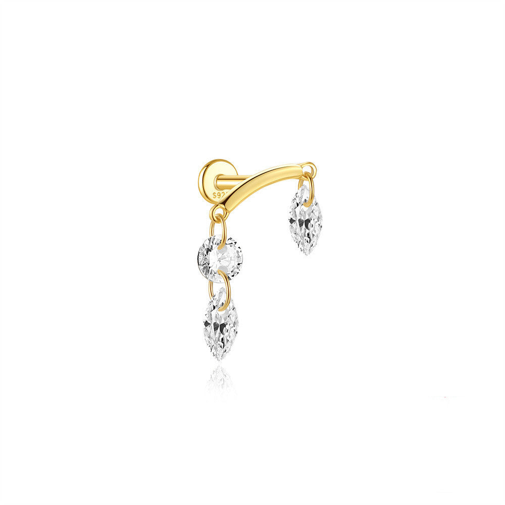 Water Drop Flatback Ear Stud Earrings with Cubic Zirconia – Lowe