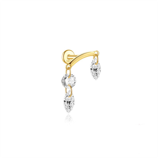 Water Drop Flatback Ear Stud Earrings with Cubic Zirconia – Lowe
