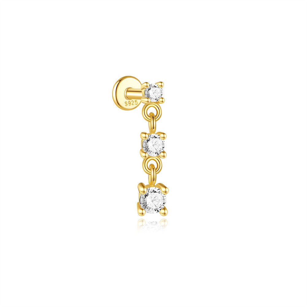 Water Drop Flatback Ear Stud Earrings with Cubic Zirconia – Lowe