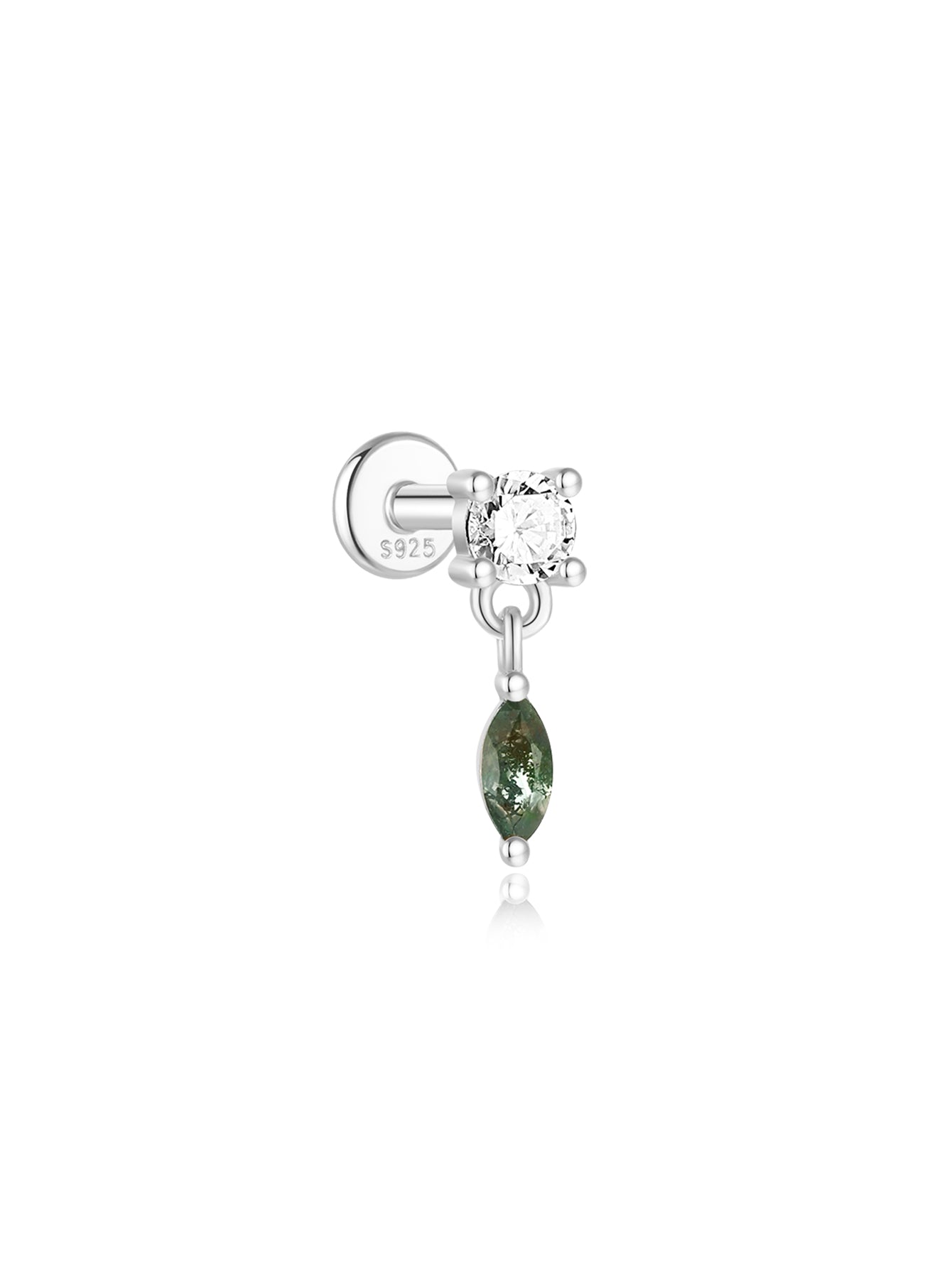 Water Grass Agate Ear Piercing Stud – Darcey