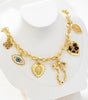 Bowknot Heart Pendant Necklace with Eye and Leaf Design – Lytton