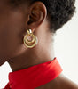 Double-layer Hollow Design Earrings in 925 Sterling Silver with 18kt Gold Plating - Ursula
