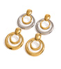 Double-layer Hollow Design Earrings in 925 Sterling Silver with 18kt Gold Plating - Ursula