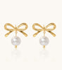 Elegant 18K Gold Plated Pearl Earrings –  Ginter