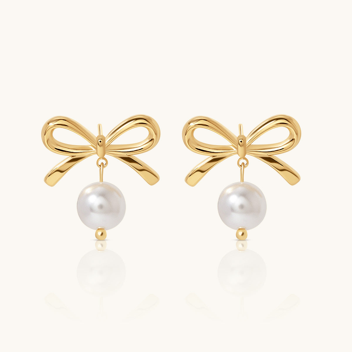 Elegant 18K Gold Plated Pearl Earrings –  Ginter