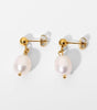 Elegant 18K Gold Plated Pearl Earrings –  Ginter