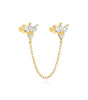 Elegant Clover Pendant Earrings with Cubic Zirconia - Sayer