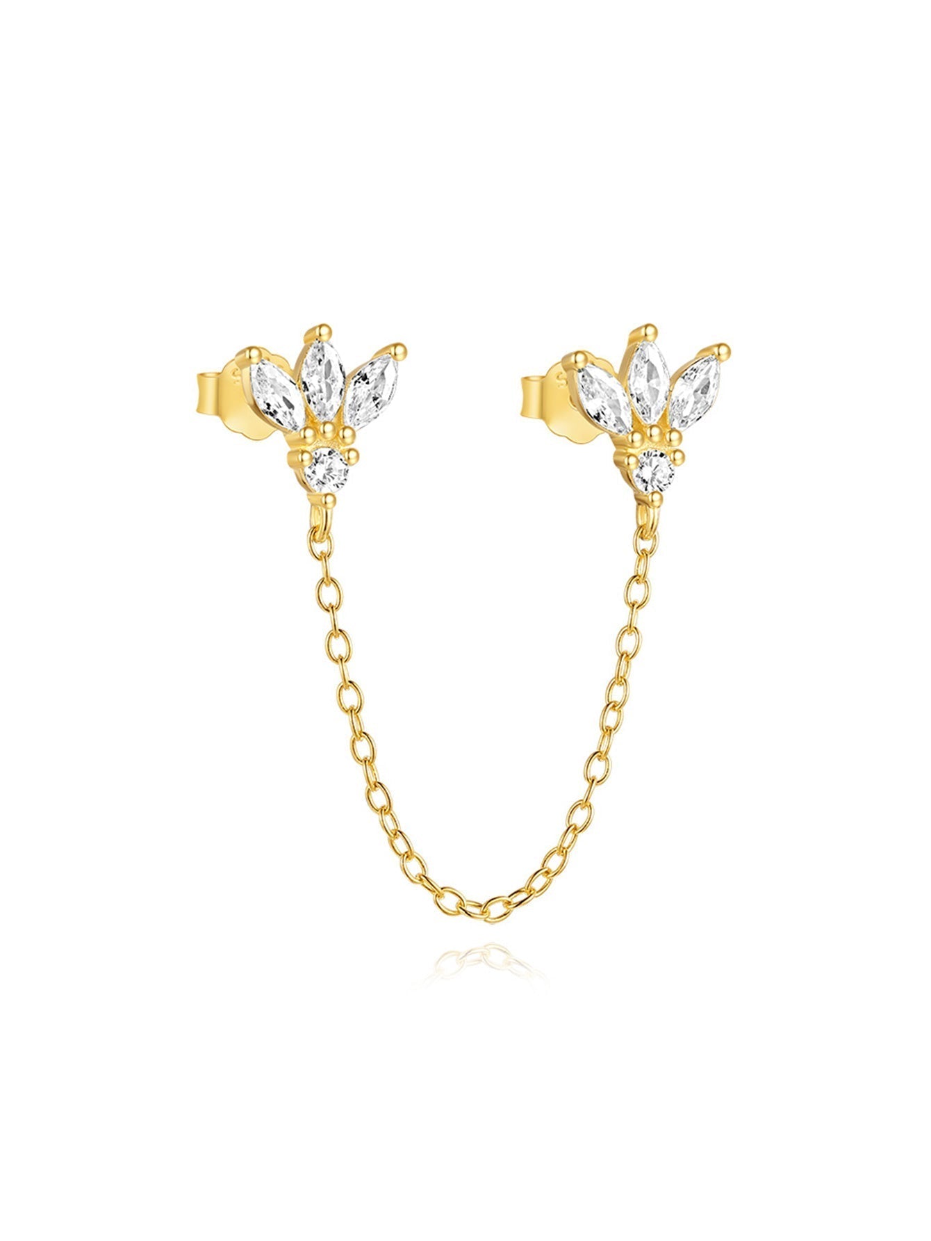Elegant Clover Pendant Earrings with Cubic Zirconia - Sayer