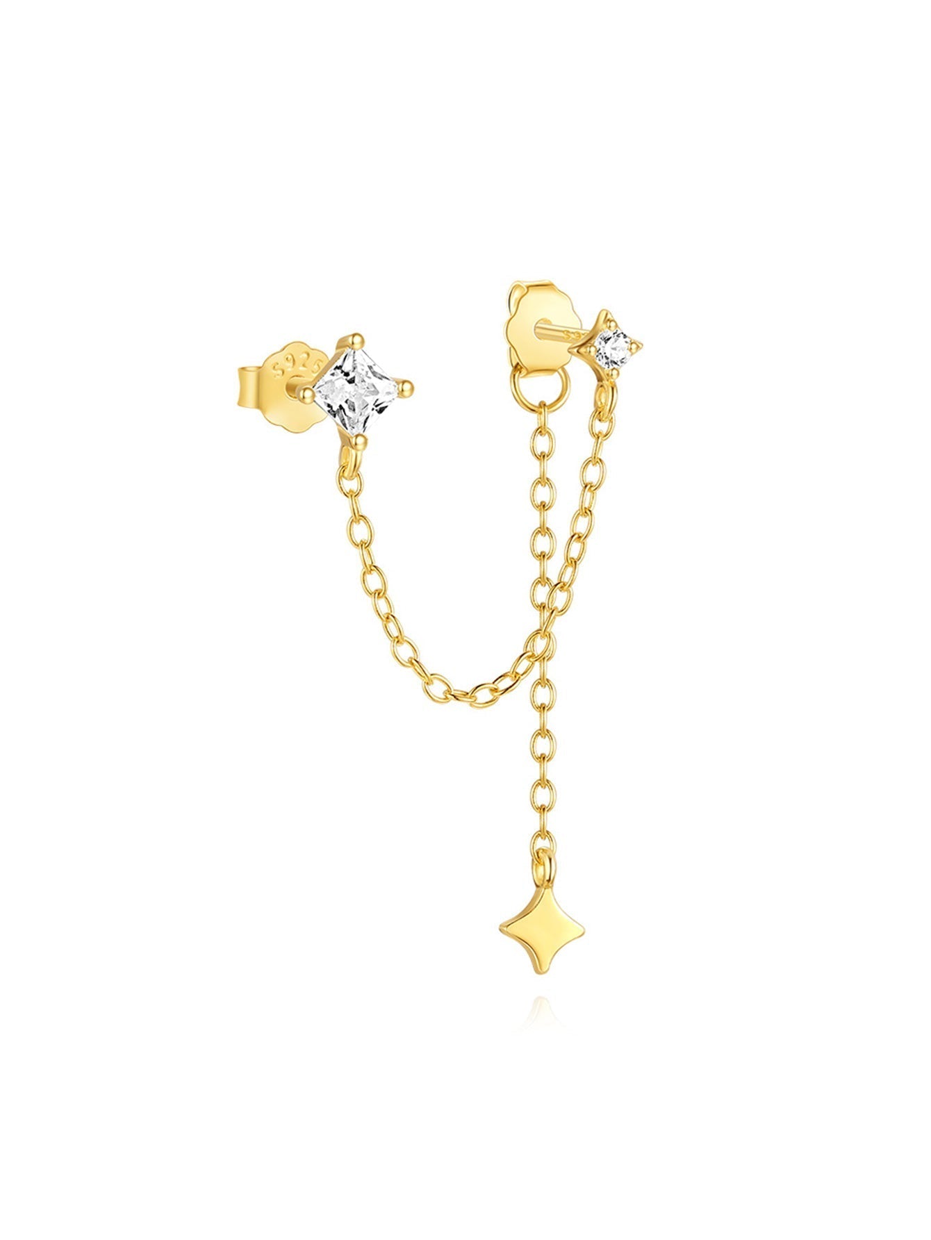 Elegant Clover Pendant Earrings with Cubic Zirconia - Sayer