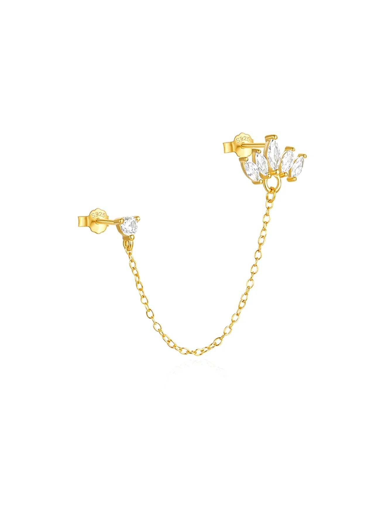 Elegant Flower Earrings with Cubic Zirconia - Harper