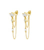 Elegant Flower Earrings with Cubic Zirconia - Harper