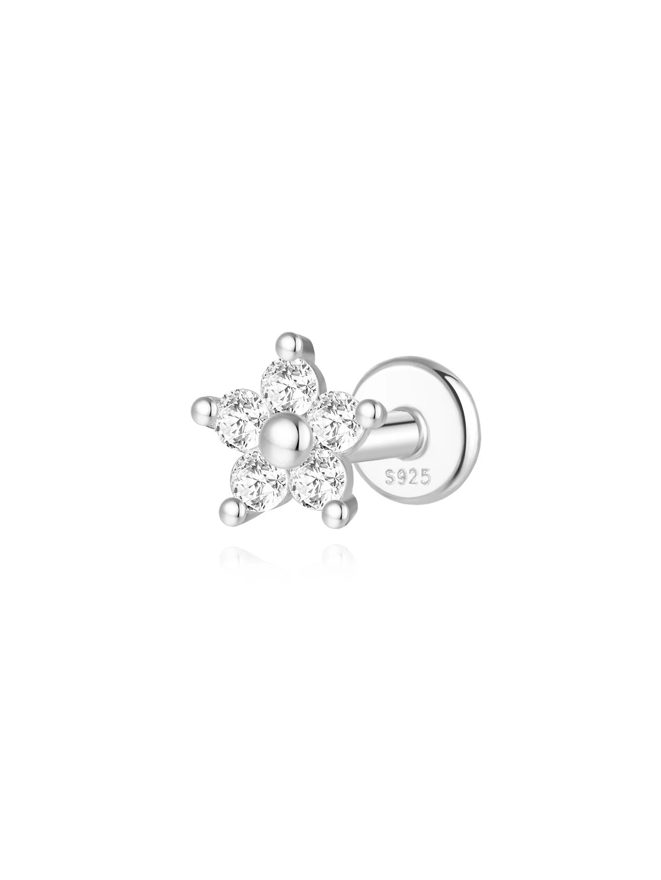 Elegant Flower Earrings with Cubic Zirconia – Georgia