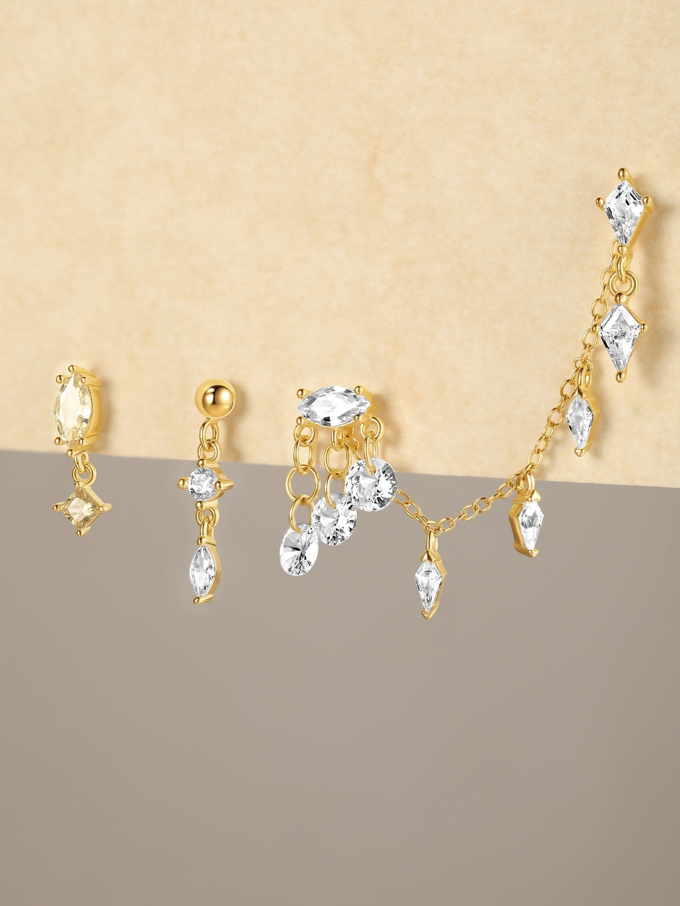 Elegant Ice Crystal Pendant Earrings with Cubic Zirconia – Denise
