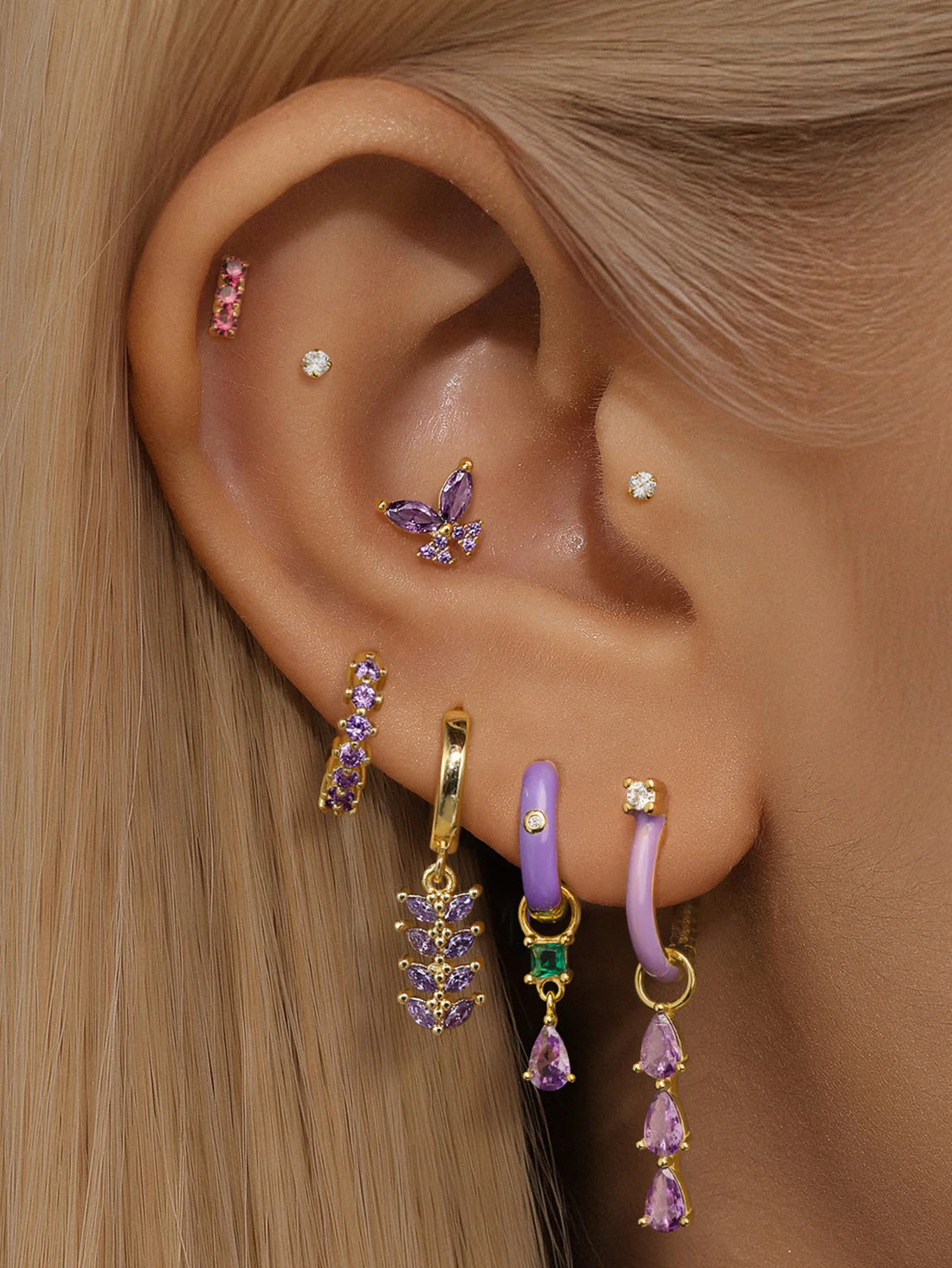 Elegant Violet Earring Set -  Pattesley