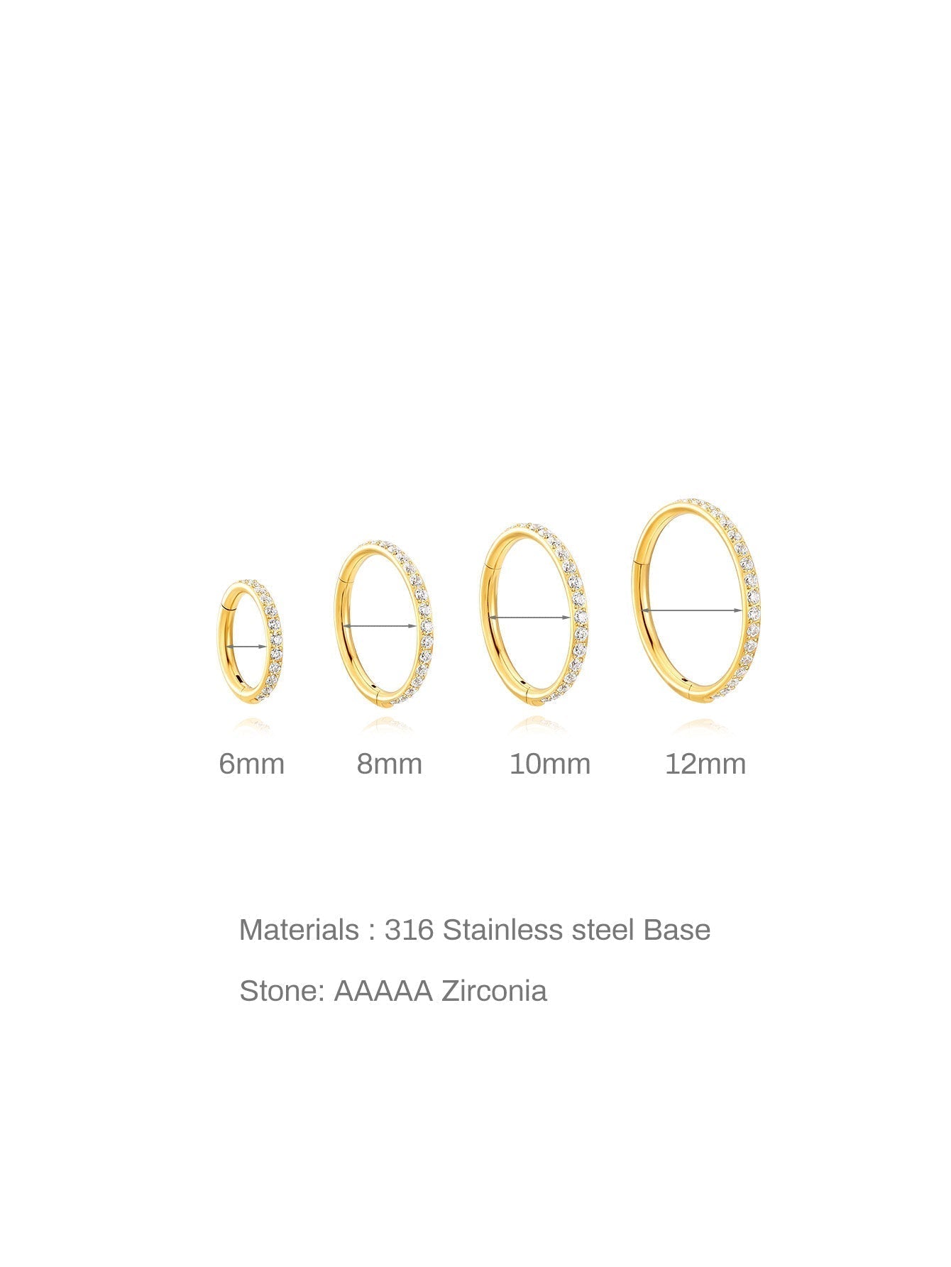 G23 Titanium Waterproof Cartilage Hoop with Cubic Zirconia – Sybyll
