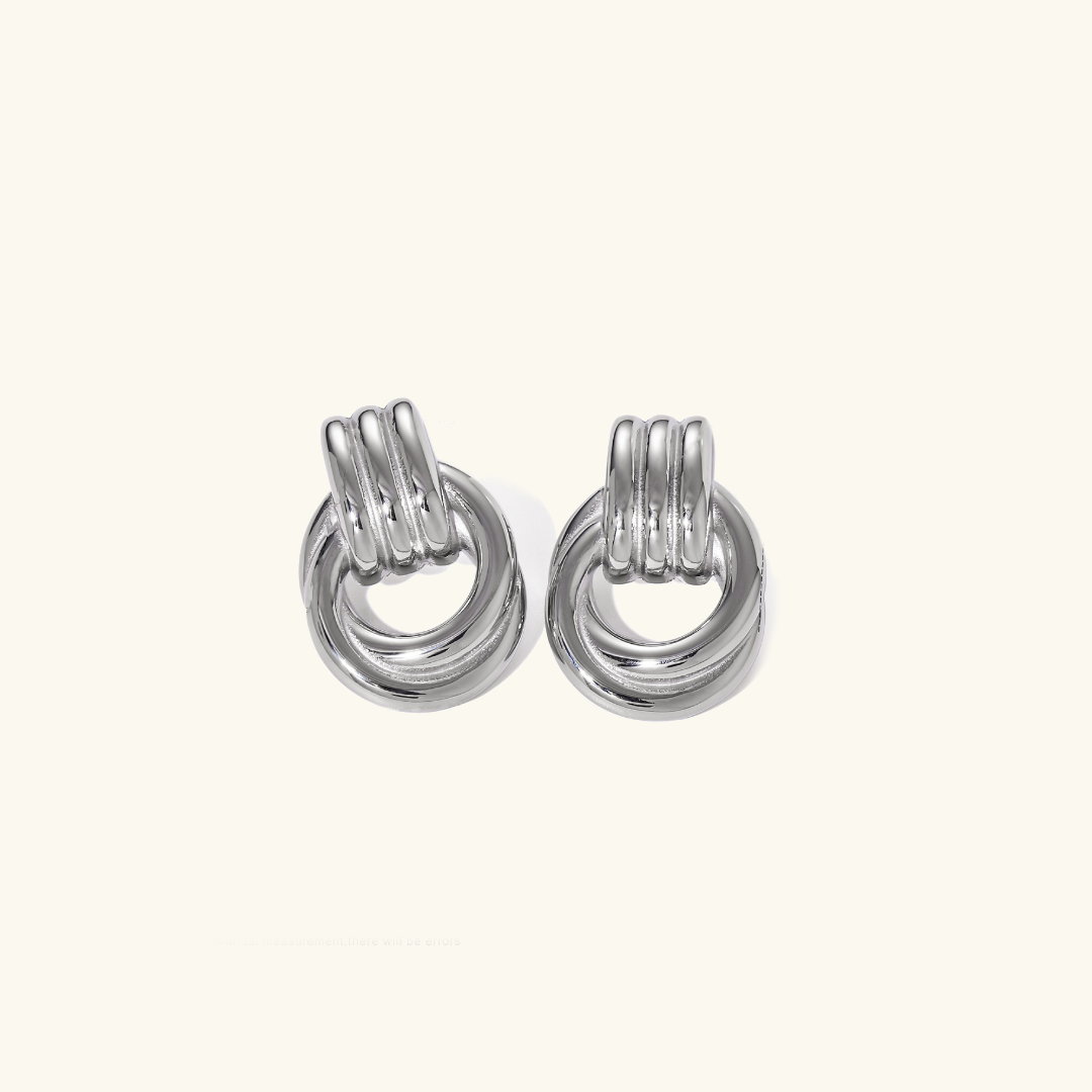 Layered Hoop Earrings With Geometrical design   – Millicent