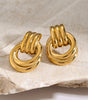 Layered Hoop Earrings With Geometrical design   – Millicent