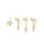 Flatback Earrings with Gold and Zircon – Isabell