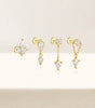 Flatback Earrings with Gold and Zircon – Isabell