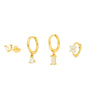 Gold Flower Drop Earrings with Cubic Zirconia – Grace