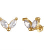 Gold Flower Drop Earrings with Cubic Zirconia – Grace