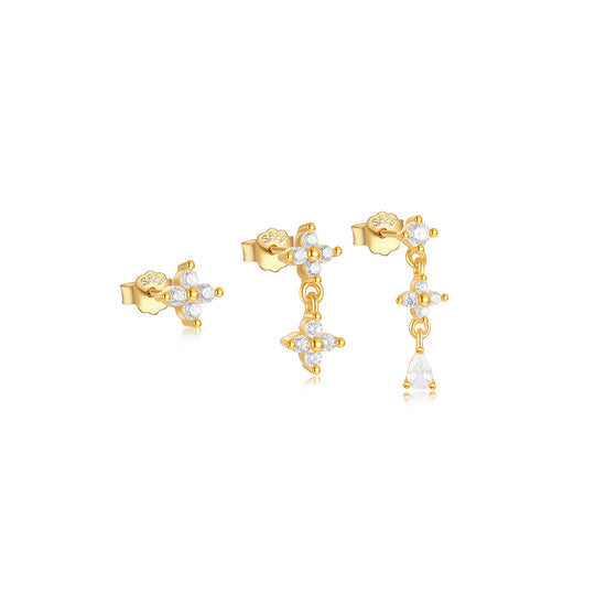 Flower Pendant Earrings with Cubic Zirconia – Lettice