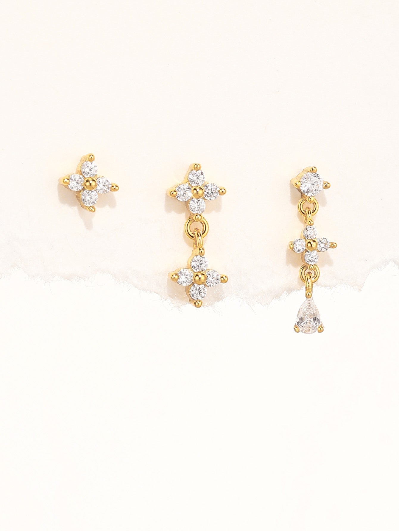 Flower Pendant Earrings with Cubic Zirconia – Lettice