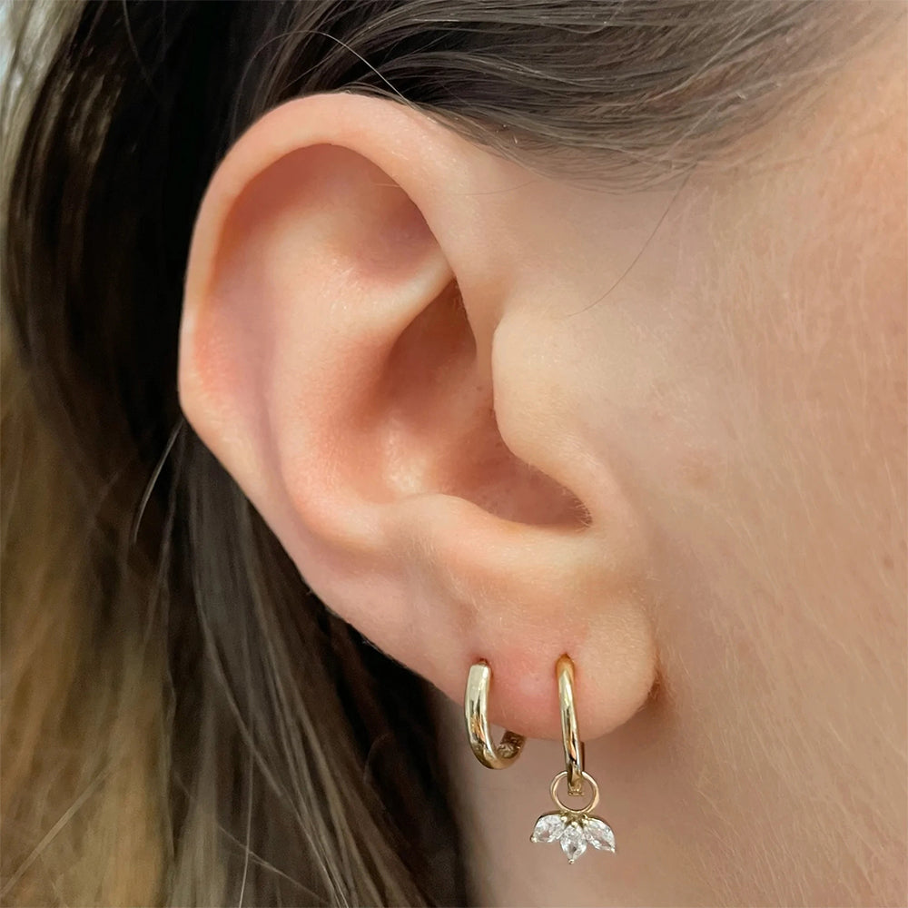 Petal Earrings with Cubic Zirconia –Gillian